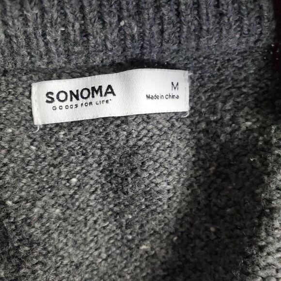Sonoma Goods for Life Women’s Sweater M Gray Mock Neck 1/4 Zip Pullover Knit - Picture 5 of 7
